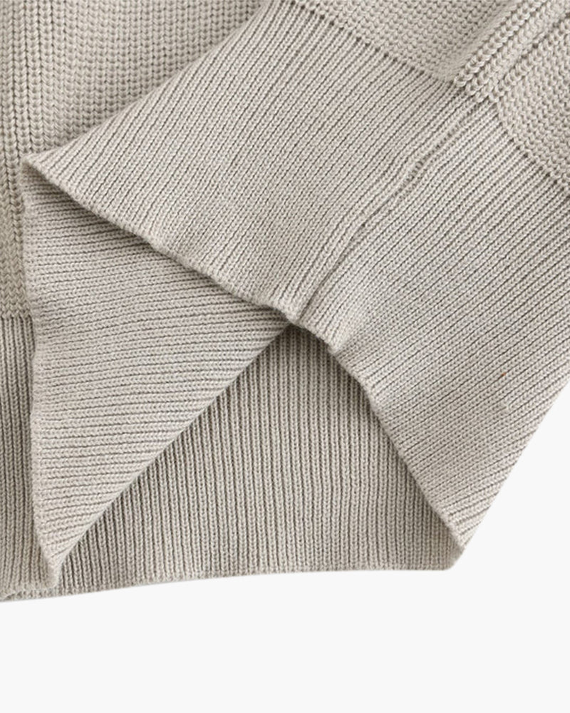 Men’s Knitted Jumper with Polo Collar and Front Zip