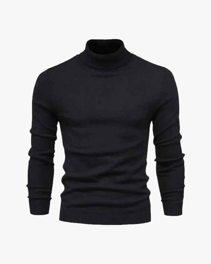 Men’s Roll Neck Jumper in Fine Knit Fabric