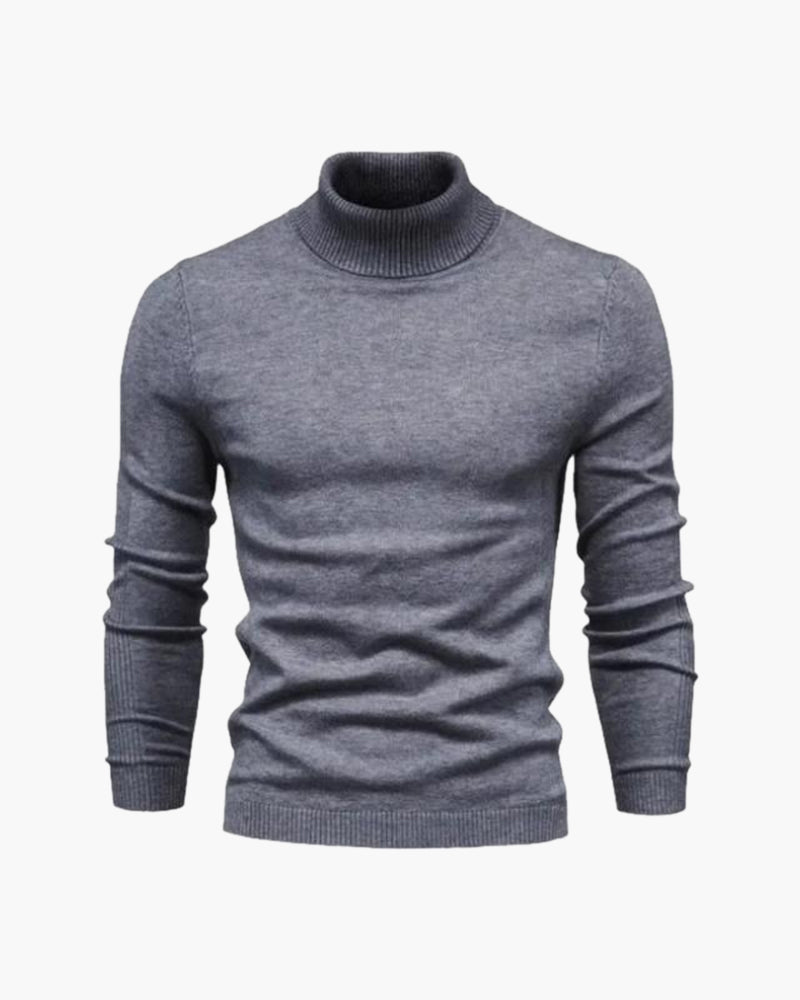 Men’s Roll Neck Jumper in Fine Knit Fabric