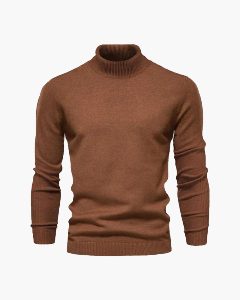 Men’s Roll Neck Jumper in Fine Knit Fabric