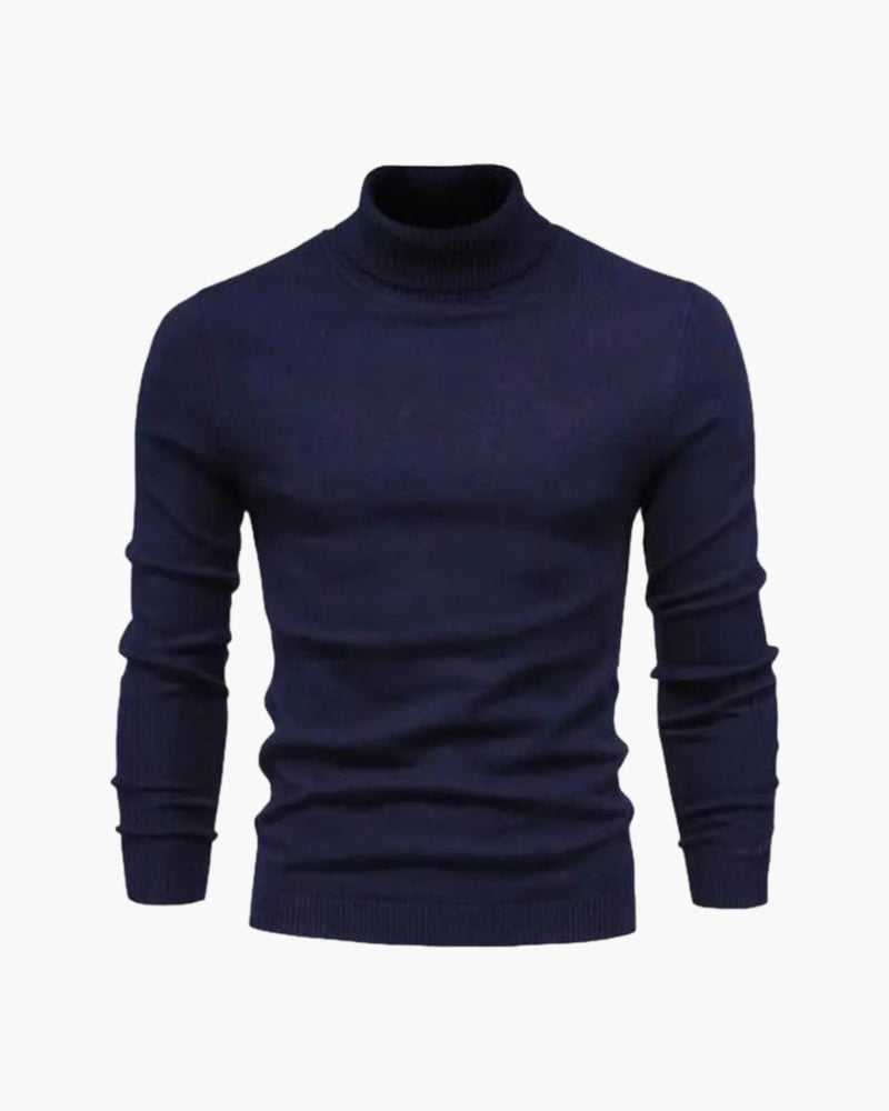 Men’s Roll Neck Jumper in Fine Knit Fabric