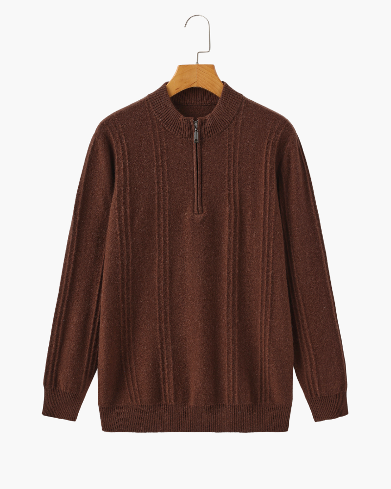Smart Knit Jumper with High Neck and Short Zip