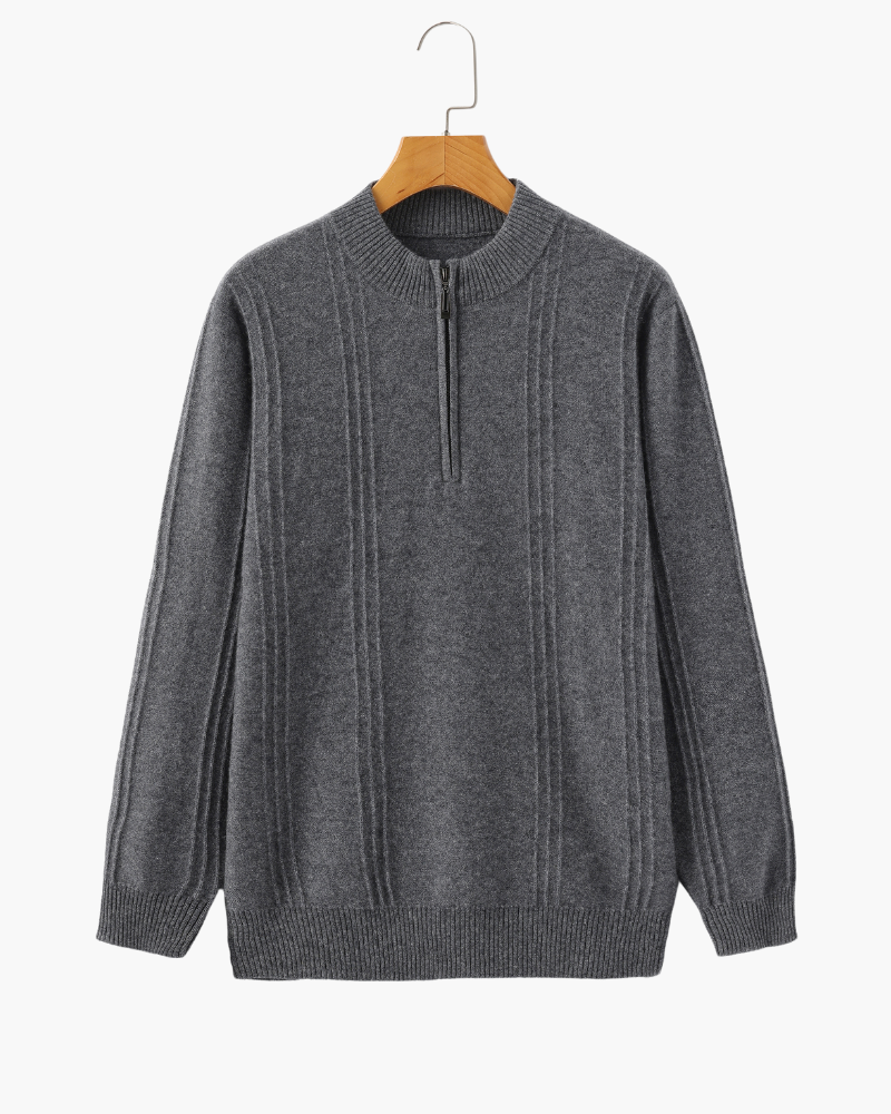 Smart Knit Jumper with High Neck and Short Zip