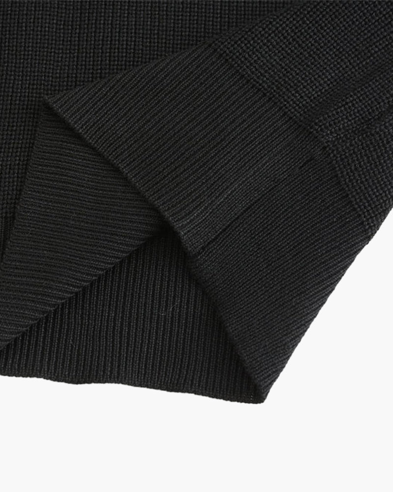 Men’s Knitted Jumper with Polo Collar and Front Zip